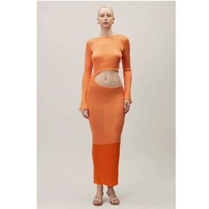 BAOBAB Betsey Knit Orange Maxi Dress $285 NWOT Large